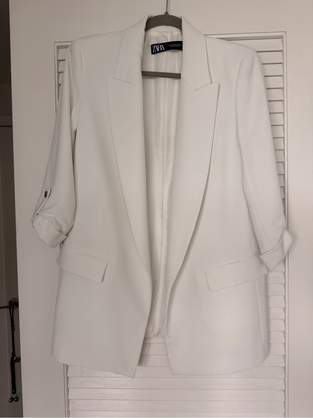 Zara Women's Cream Open-Front Tailored Blazer
